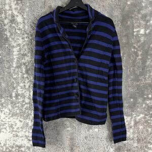 Audrey Grace Size M Striped V Neck Cardigan Sweater Long Sleeve Casual
